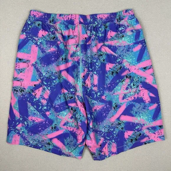 NEW Birddogs Built In Liner Shorts Mens Large 9'' Inseam Retro 80's Tie Dye - Picture 2 of 6